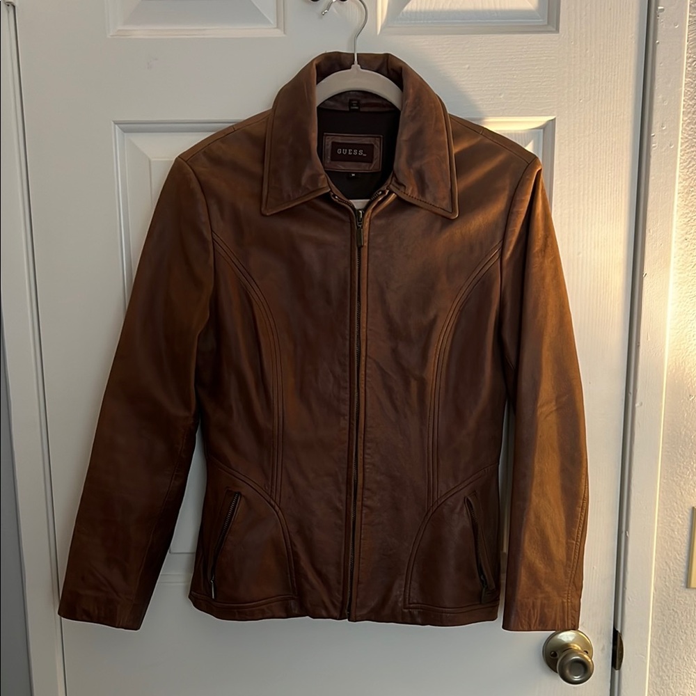 GUESS Women's Brown Leather Jacket